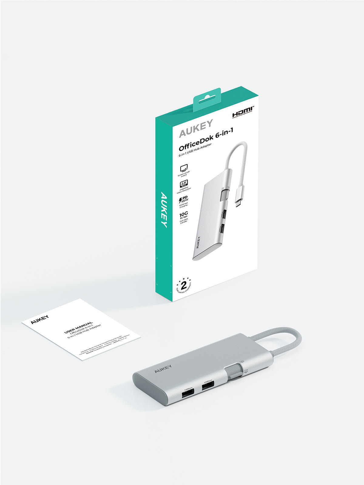 AUKEY UH-CUH02 OfficeDok 6-in-1 USB-C Hub