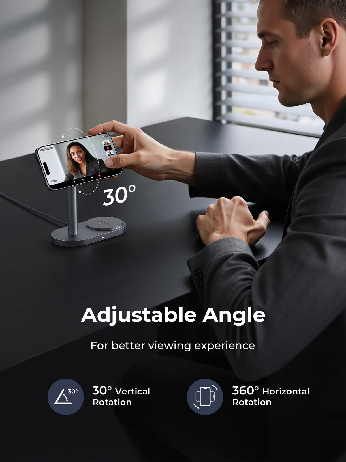 AUKEY Qi2.2 MagFusion 2X Wireless Charging Station 2-in-1 Magnetic Wireless Charger LC-MC213 (Wall Charger Not Included)
