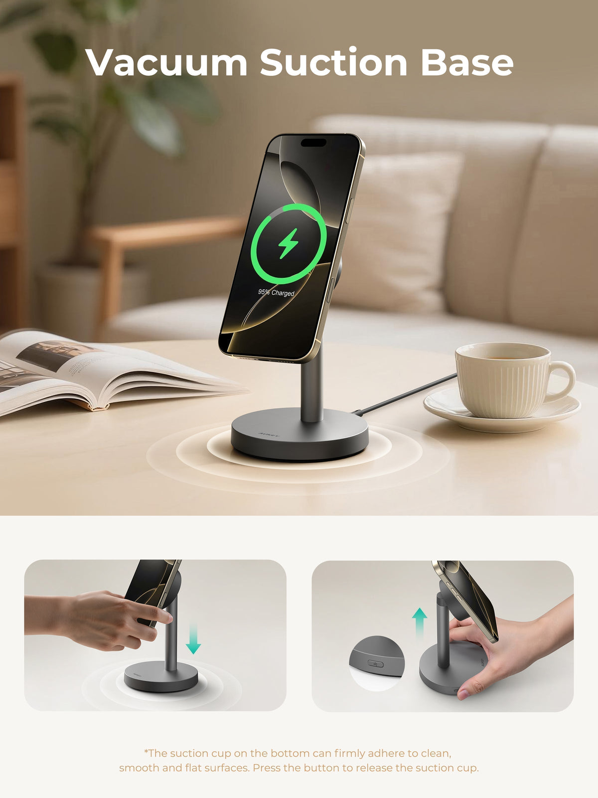 AUKEY Qi2.2 MagFusion 1X Magnetic Wireless Charger LC-MC111 (Wall Charger Not Included)