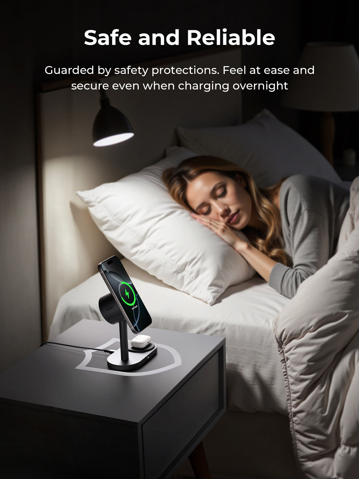 AUKEY Qi2.2 MagFusion 2X Wireless Charging Station 2-in-1 Magnetic Wireless Charger LC-MC213 (Wall Charger Not Included)