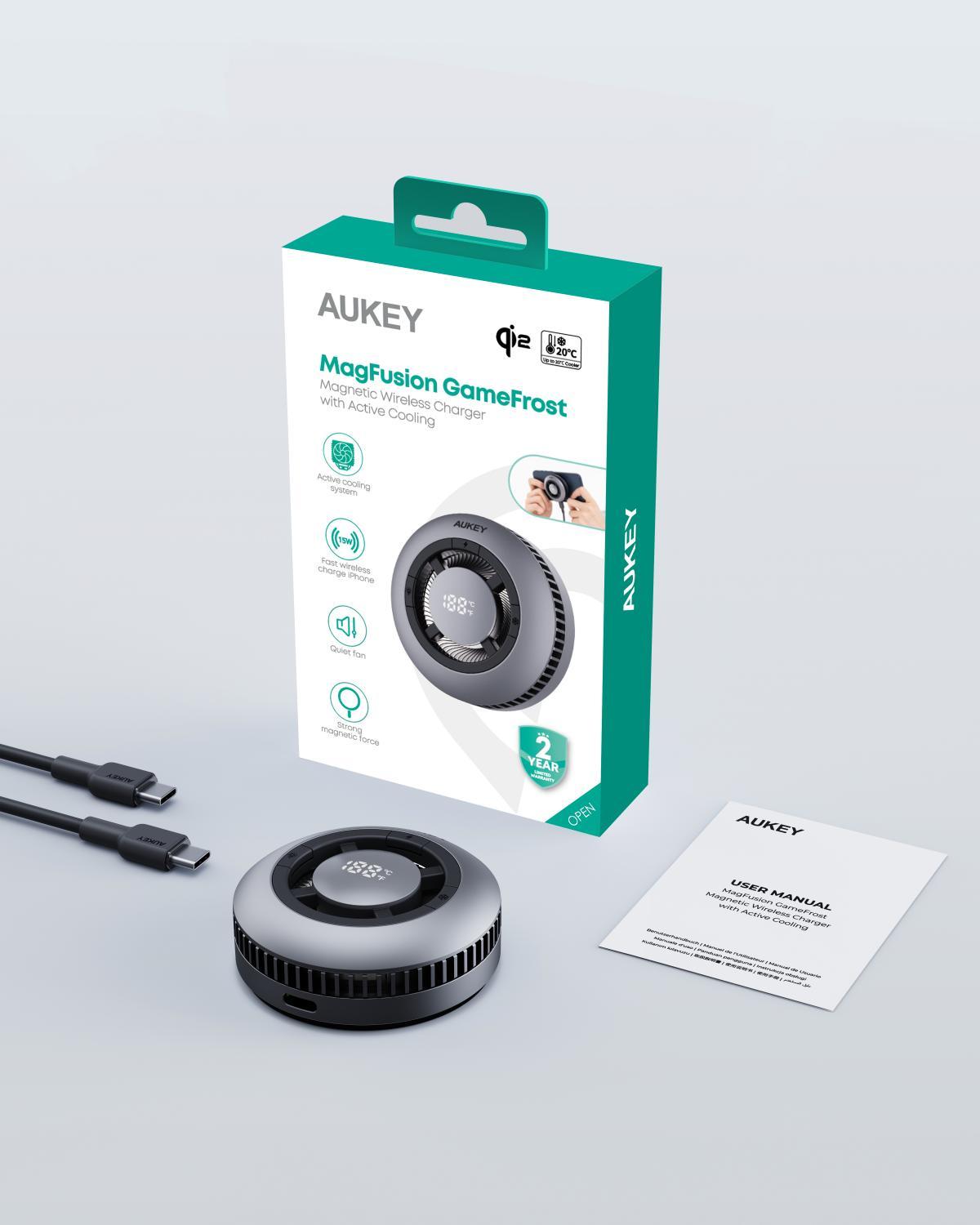 AUKEY MagFusion GameFrost Qi2 Active Cooling Wireless Charging Pad LC-G10