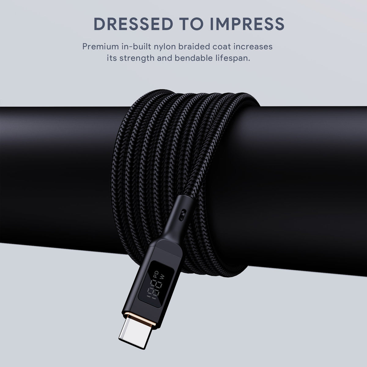 AUKEY CB-MCC101 | 100W 1m USB-C to USB-C LCD Cable