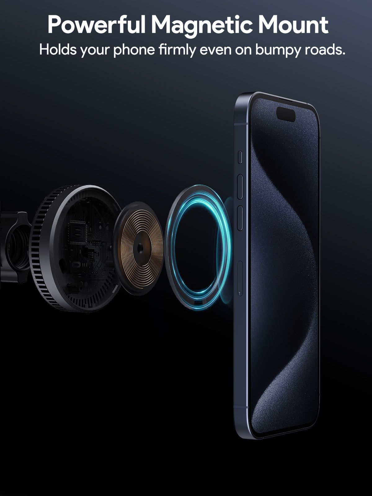 AUKEY MagFusion Dash Plus Qi2.2 Active Cooling Wireless Charging Phone Mount Charger HD-MC13AP