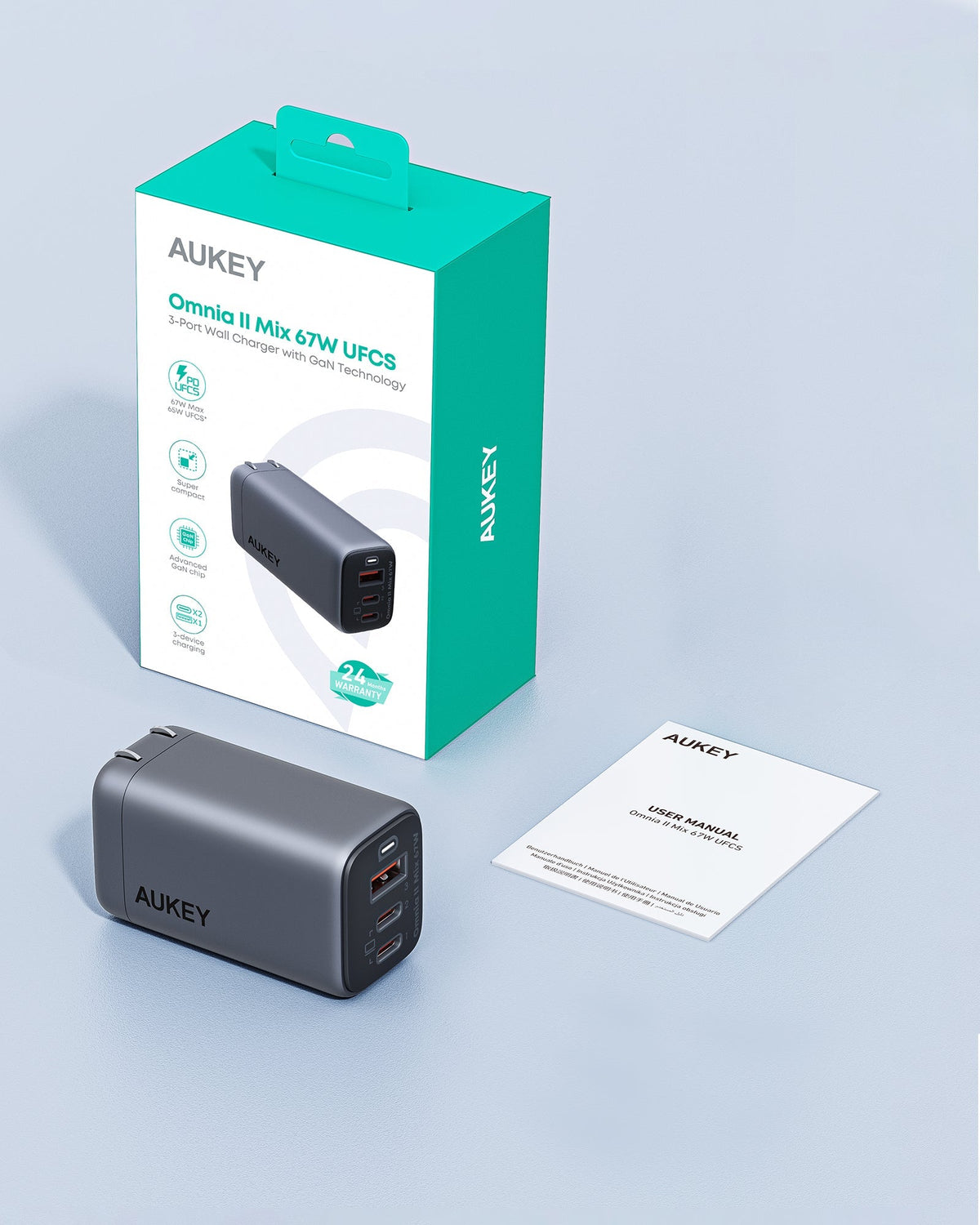 AUKEY 67W UFCS 3-Port Wall Charger PA-B6U
