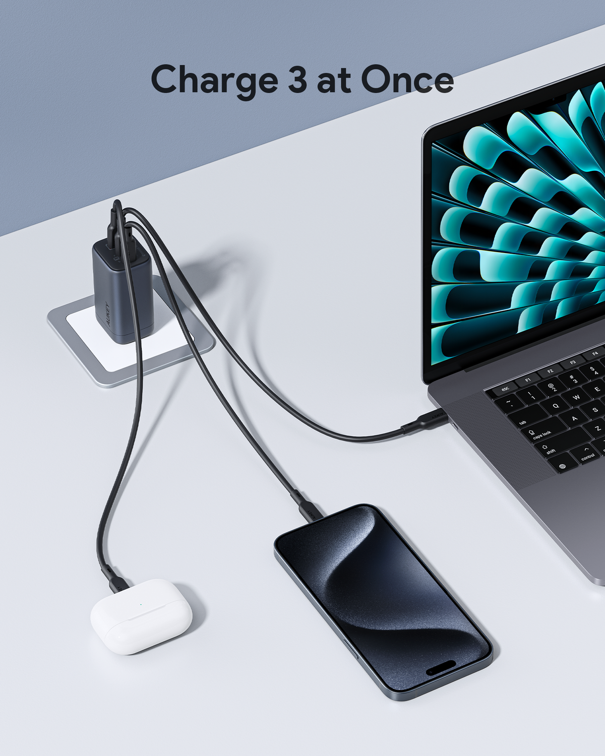 AUKEY 67W UFCS 3-Port Wall Charger PA-B6U