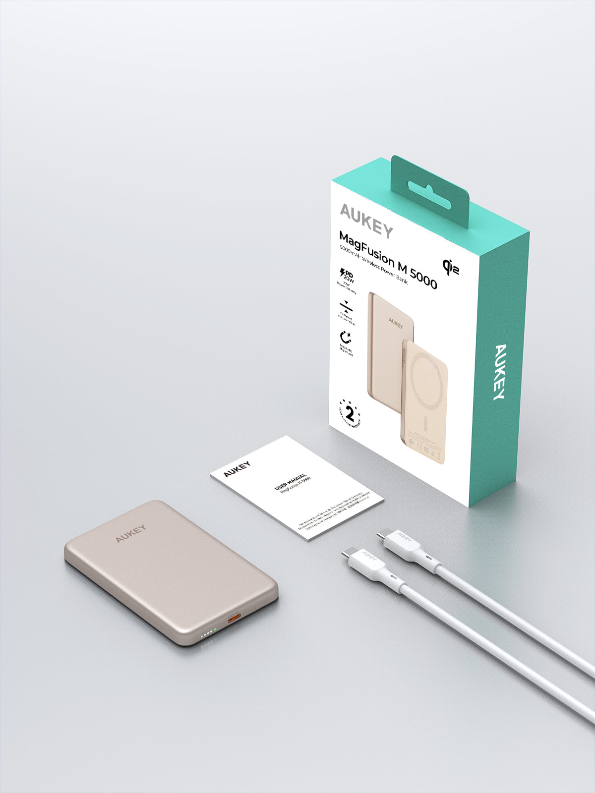 AUKEY MagFusion M 5000 20W Qi2 Magnetic Wireless Charging Power Bank PB-MS07