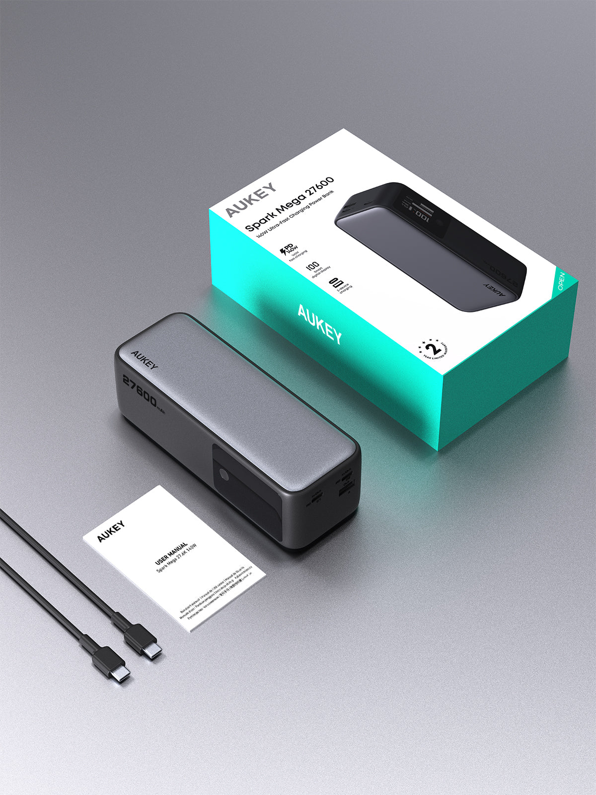 AUKEY Spark Mega 27600 140W 27600mAh Ultra-Fast Charging Power Bank PB-Y63