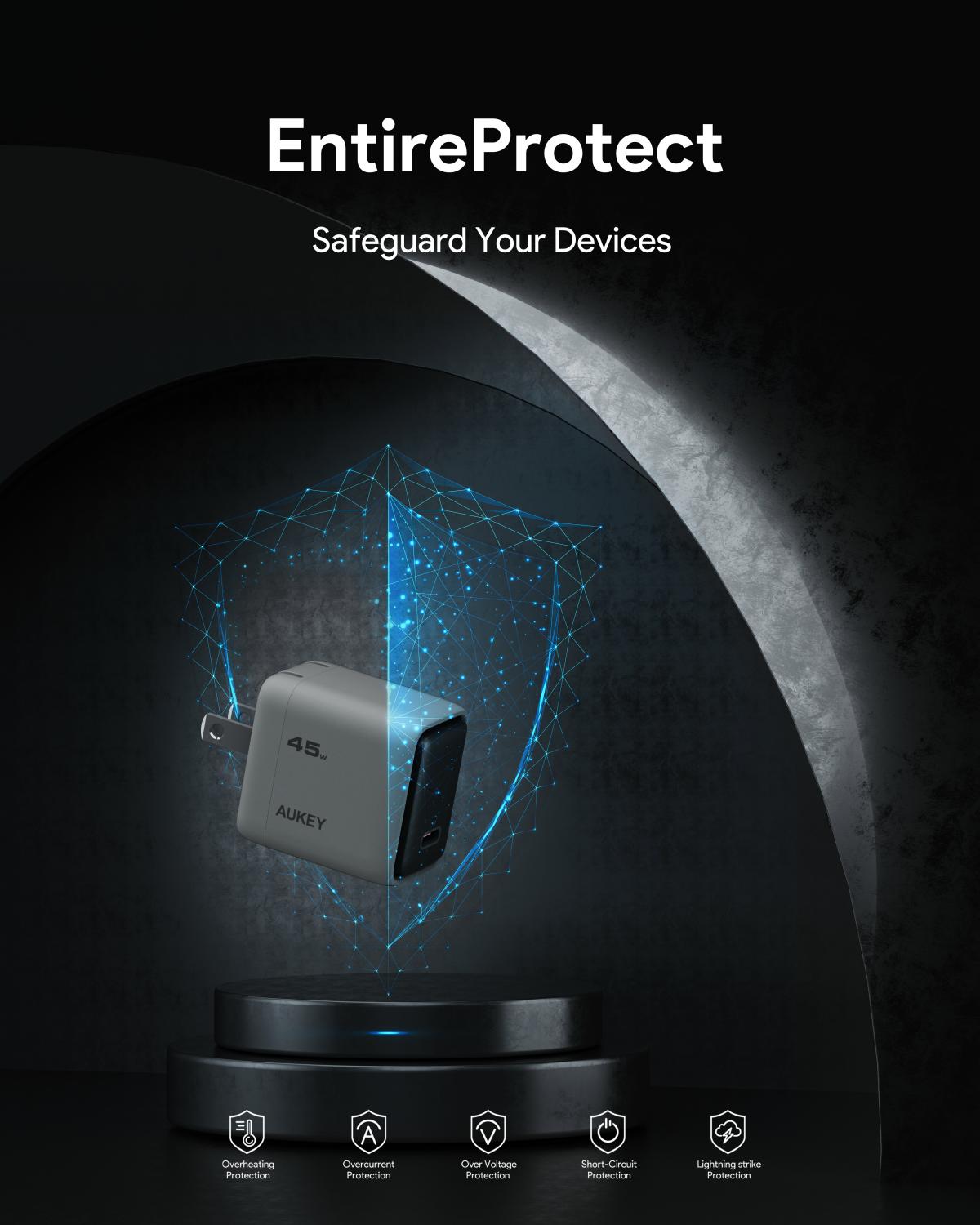 AUKEY Comet 45W PD Wall Charger with GaN Technology PA-C2