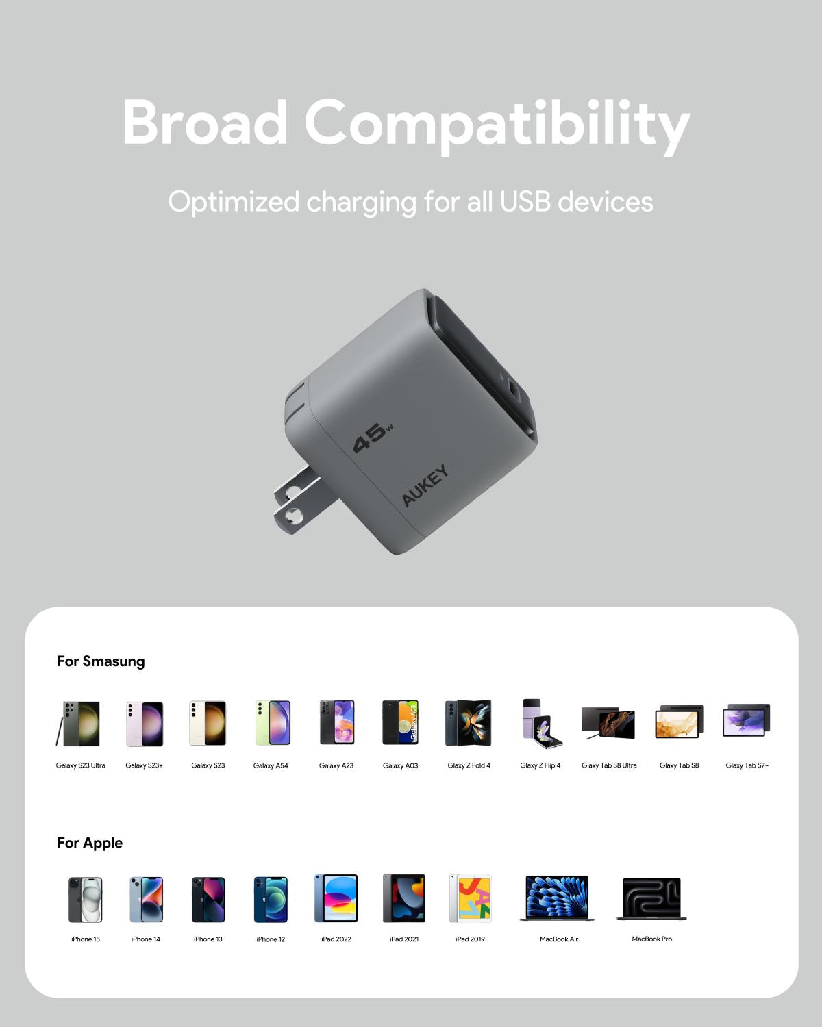 AUKEY Comet 45W PD Wall Charger with GaN Technology PA-C2