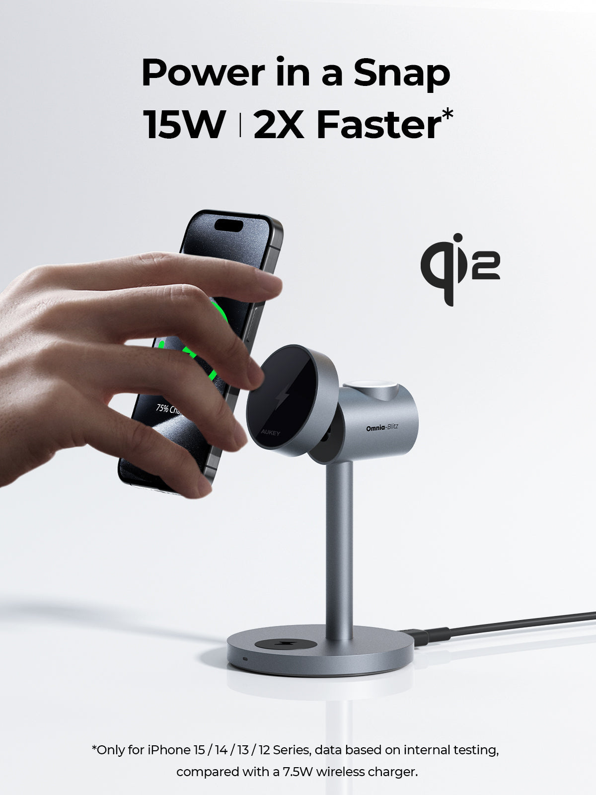 AUKEY MagFusion Qi2 3 in 1 Wireless Charger Station LC-MC311