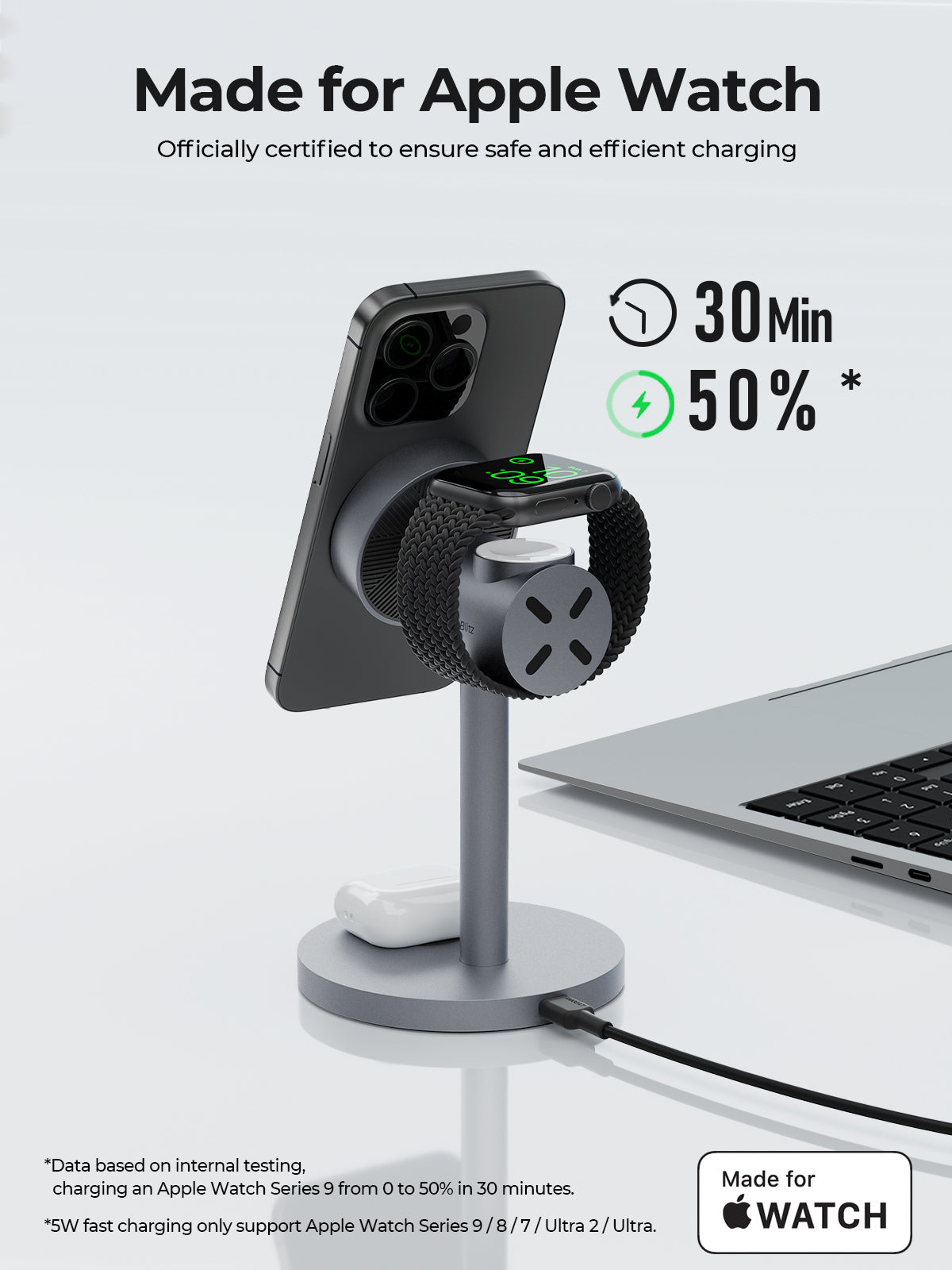 AUKEY MagFusion Qi2 3 in 1 Wireless Charger Station LC-MC311