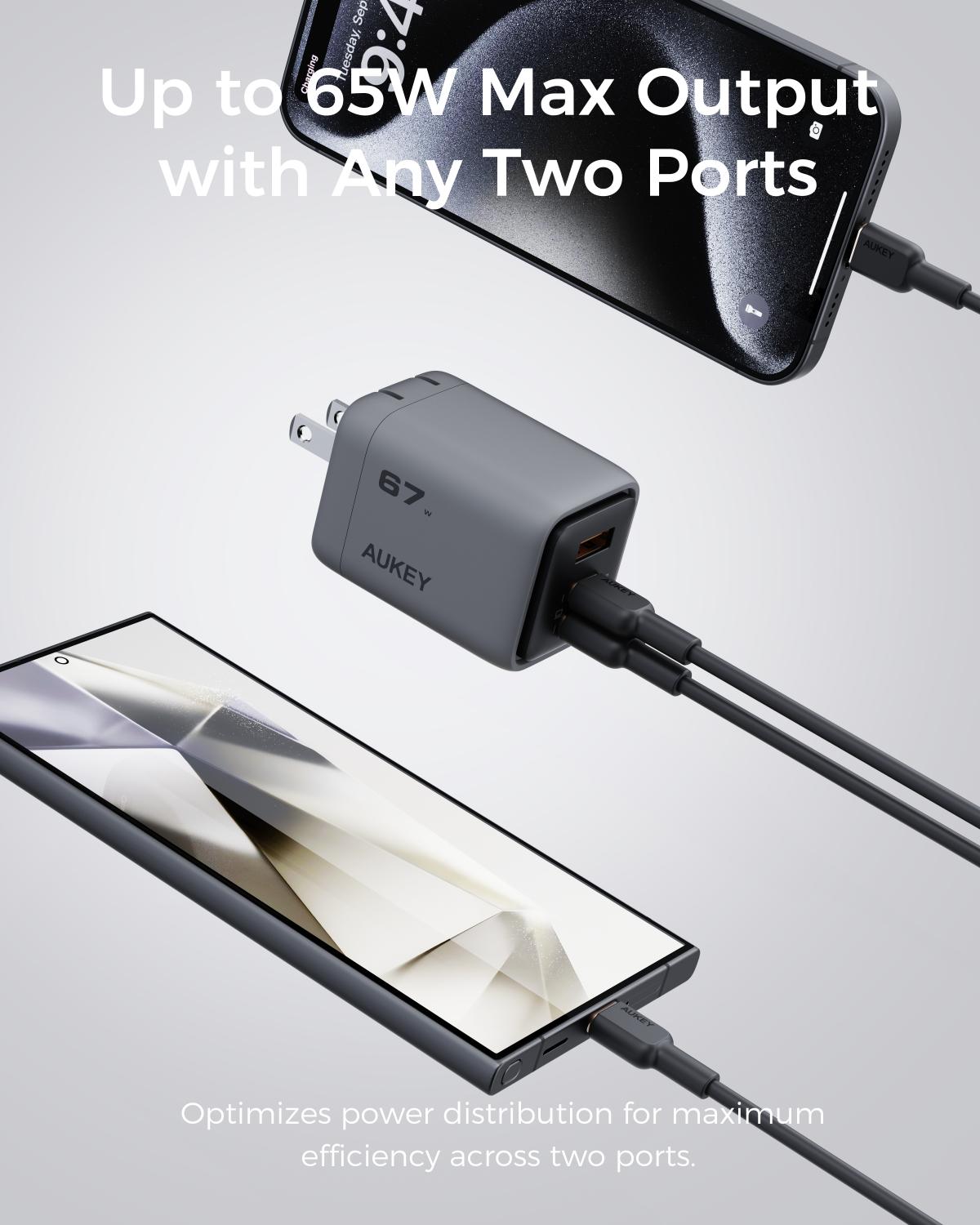AUKEY Comet Mix 3 67W  PD Wall Charger with GaN Technology PA-C3