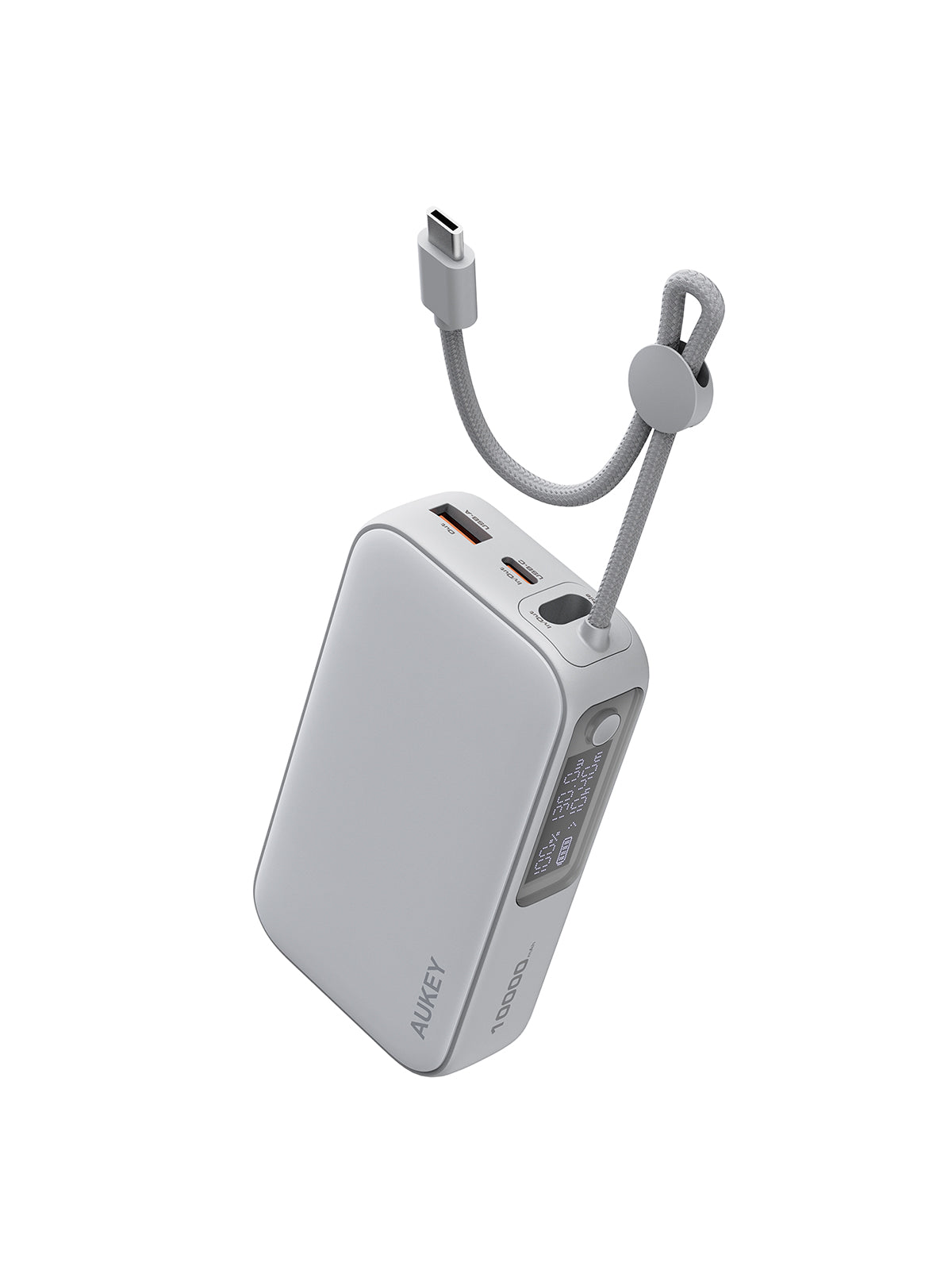 AUKEY Spark Sling 10000 Compact Fast Charging Power Bank  with Built-in USB-C Cable PB-Y47