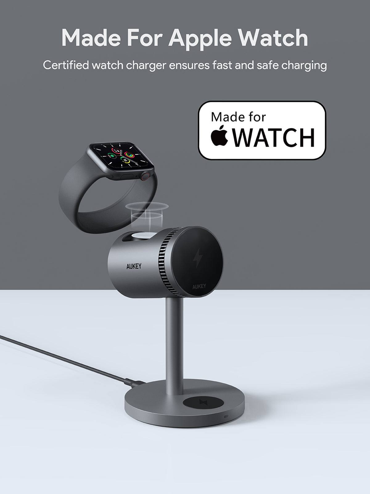 AUKEY MagFusion 3 in 1 wireless charger with Qi2 Active Cooling LC-MC311A