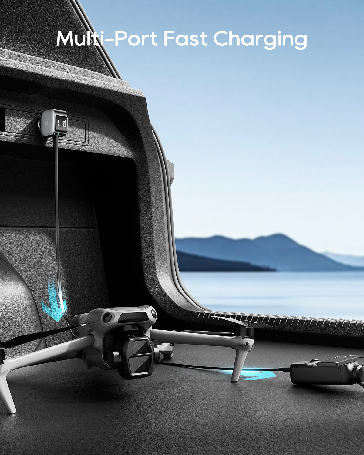 CUKTECH Retractable Car Charger with LED Display
