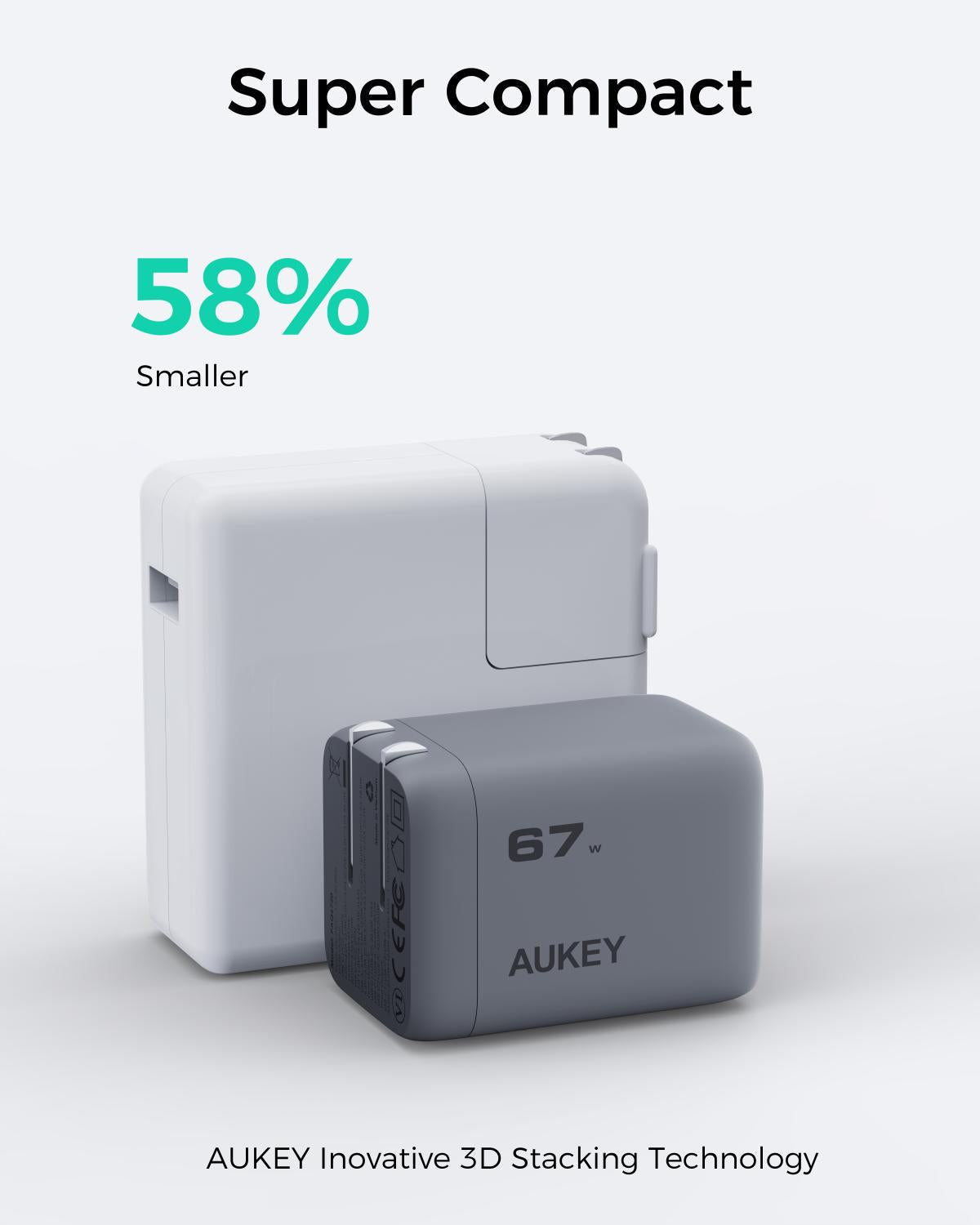 AUKEY Comet Mix 3 67W  PD Wall Charger with GaN Technology PA-C3