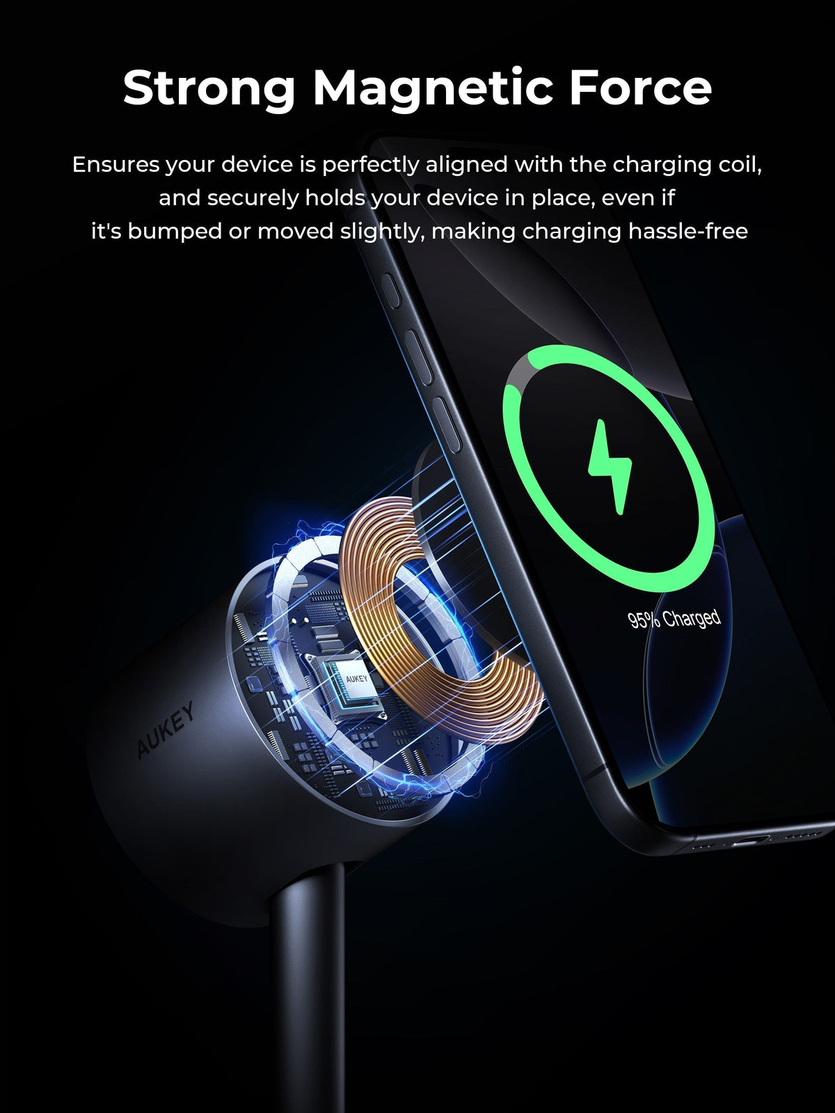 AUKEY Qi2.2 MagFusion 2X Wireless Charging Station 2-in-1 Magnetic Wireless Charger LC-MC213  (Wall Charger Not Included)
