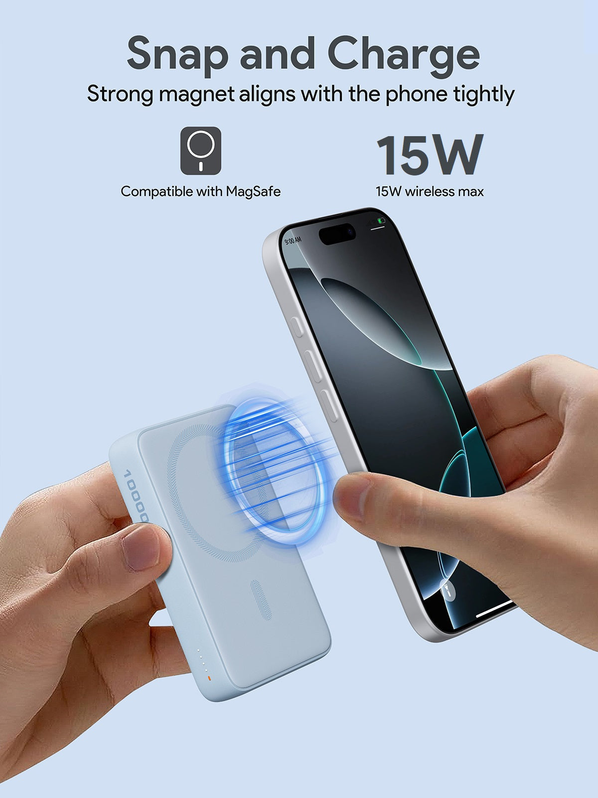 AUKEY MagFusion 10000 10000mAh Magnetic Wireless Charging Power Bank PB-MS04