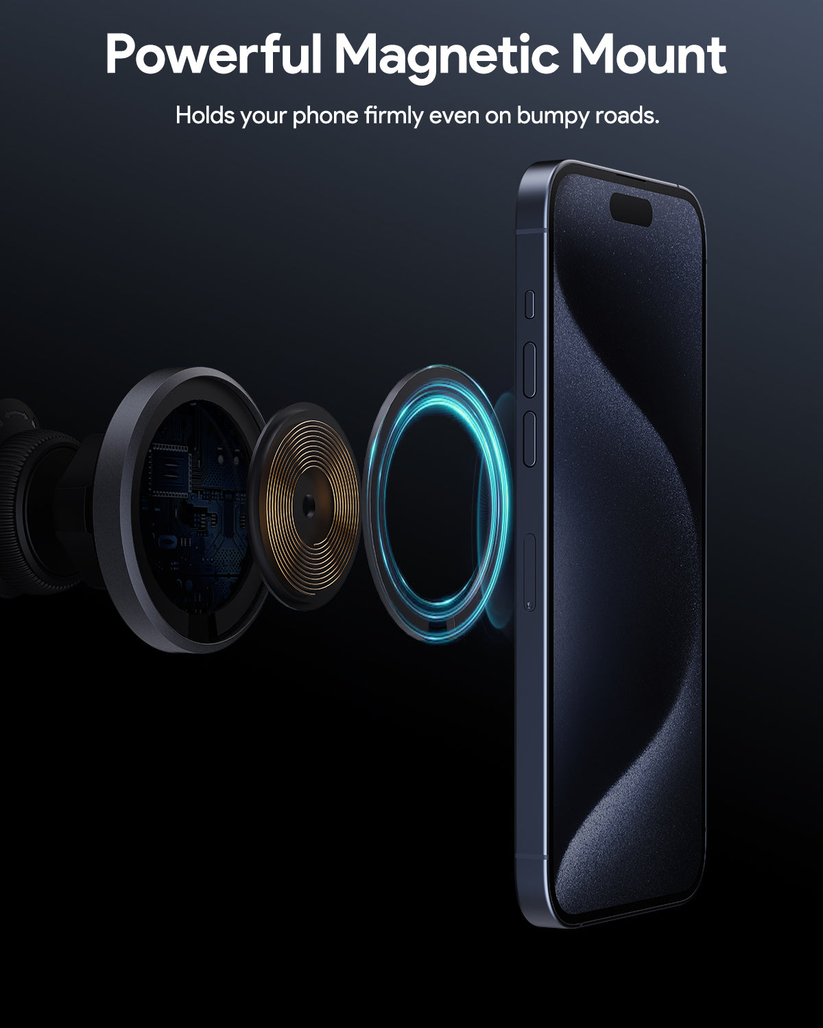 AUKEY MagFusion Dash Qi2 Wireless Charging Phone Mount HD-MC13