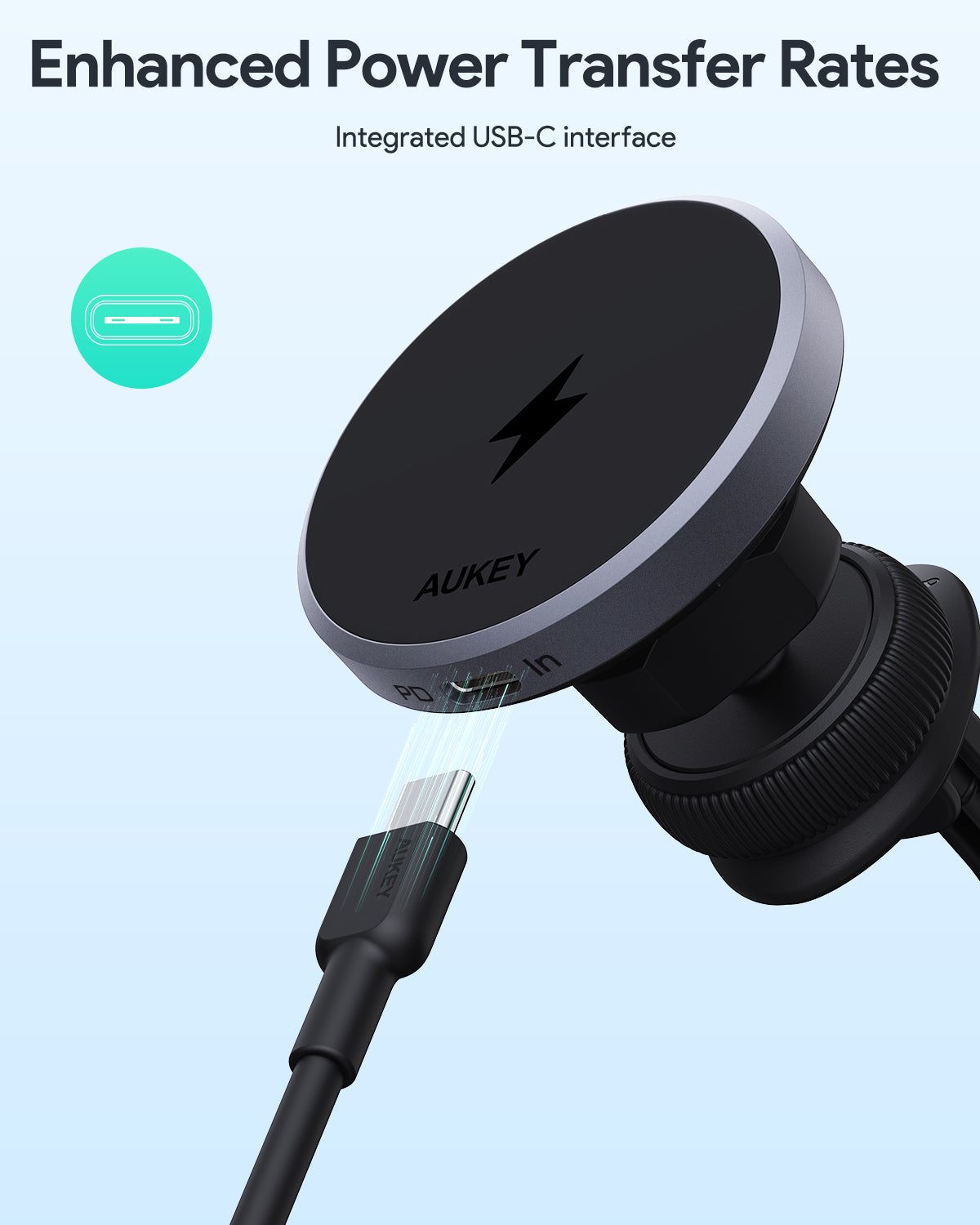 AUKEY MagFusion Dash Qi2 Wireless Charging Phone Mount HD-MC13