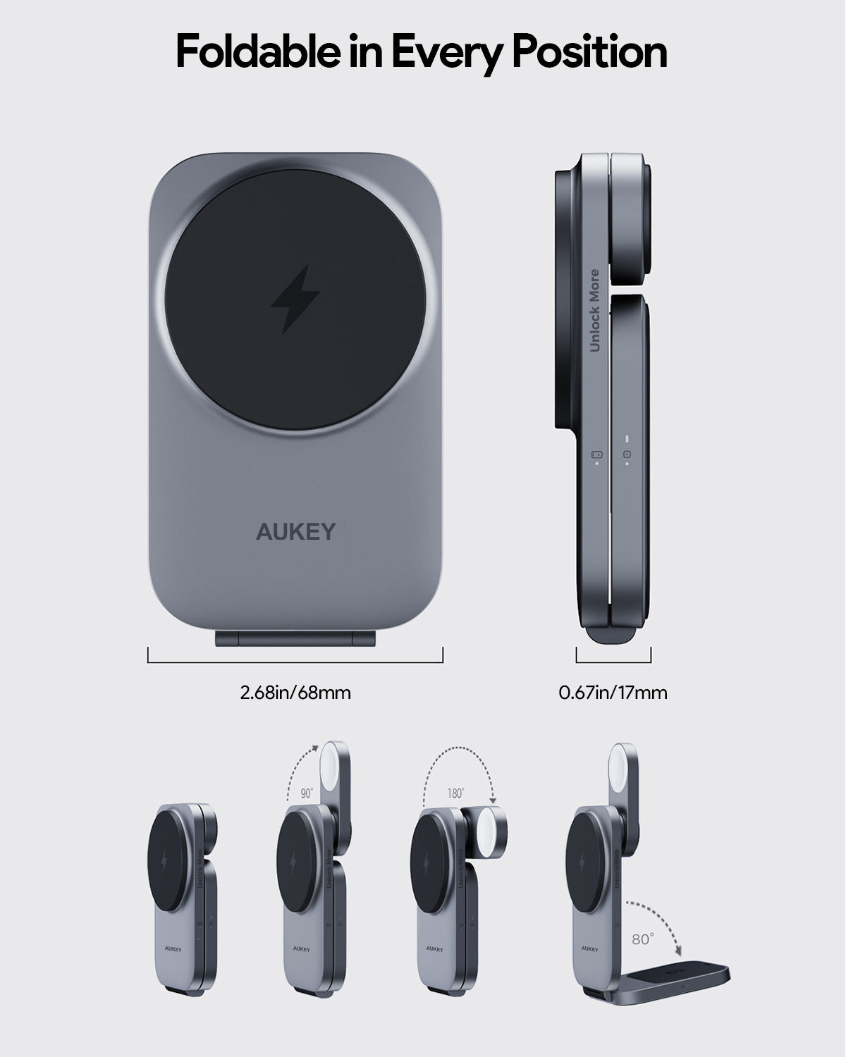 AUKEY MagFusion Z Plus Qi2.2 25W Foldable 3 in 1 Wireless Charger Station LC-MC312P