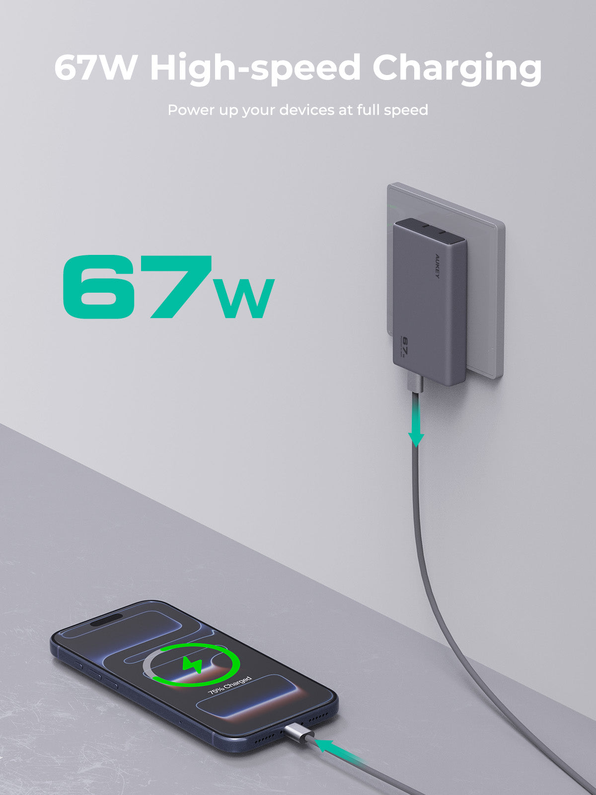 AUKEY Comet Slim 67W PD Wall Charger with GaN Technology PA-C4