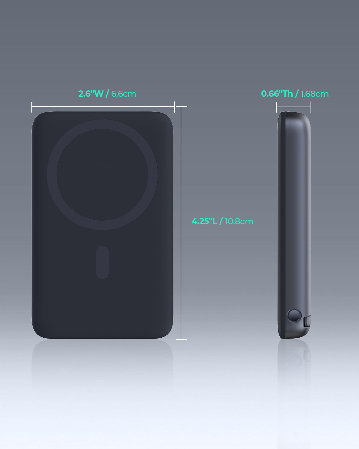 AUKEY MagFusion 6700 6700mAh 20W Magnetic Wireless Charging Power Bank USB C-C  Included Gray PB-MS01