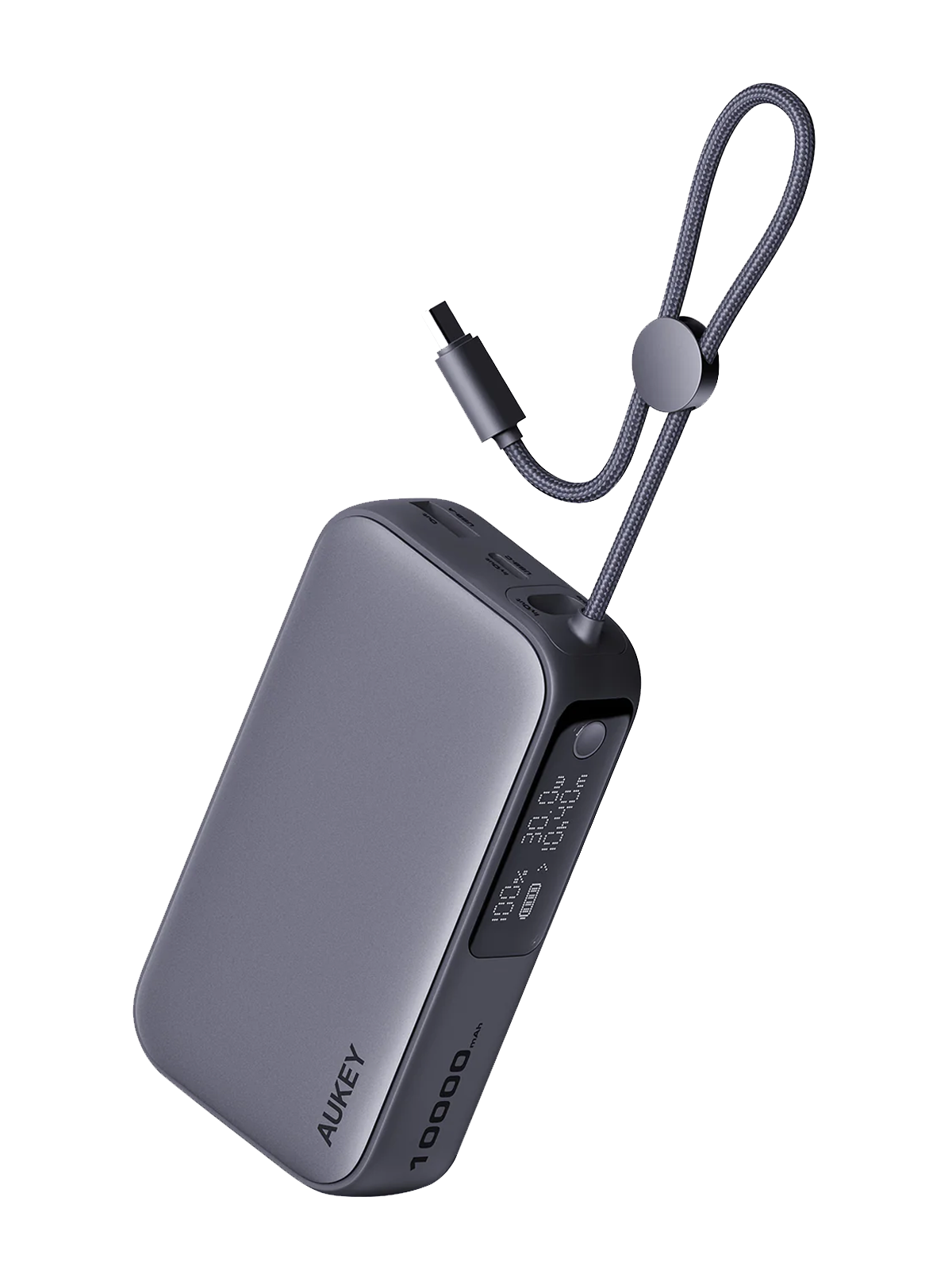 AUKEY Spark Sling 10000 Compact Fast Charging Power Bank  with Built-in USB-C Cable PB-Y47