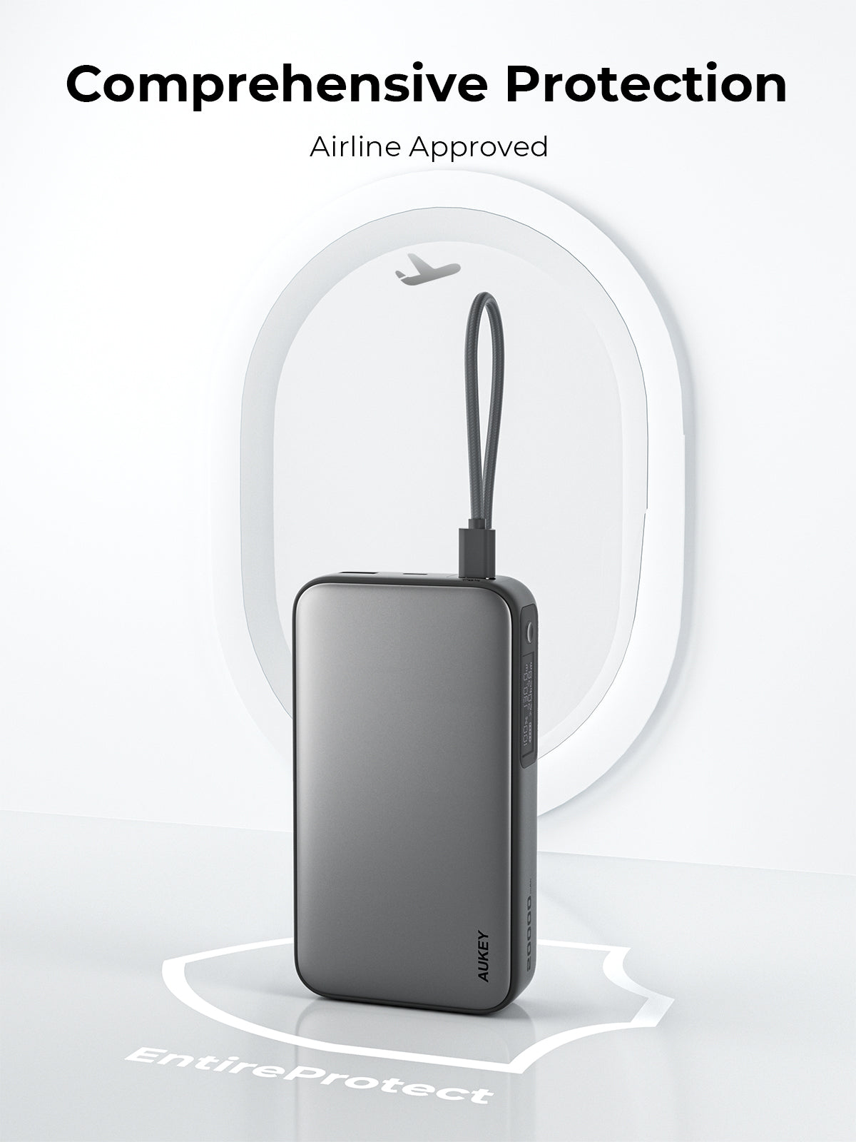 AUKEY Spark Sling 20000 Compact Fast Charging Power Bank  with Built-in USB-C Cable PB-Y48