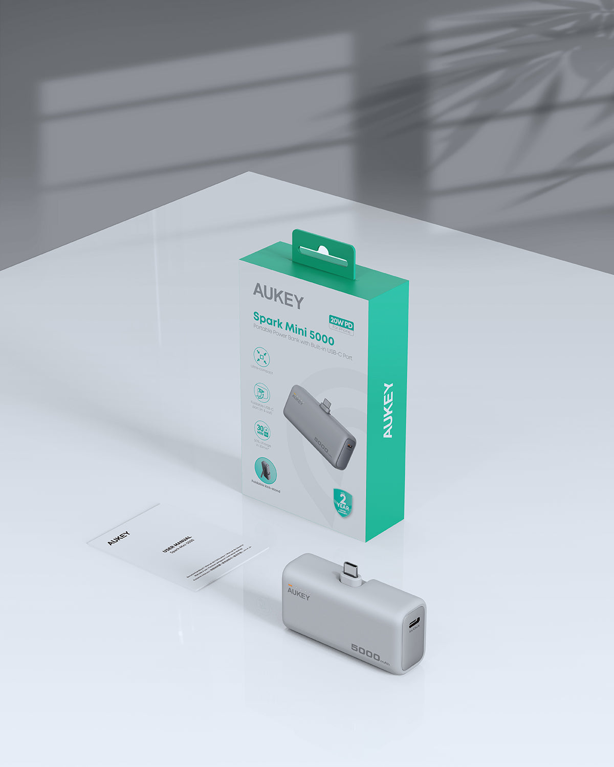 AUKEY Spark Mini 5000 Portable Power Bank with Built-in USB-C Port PB-Y59